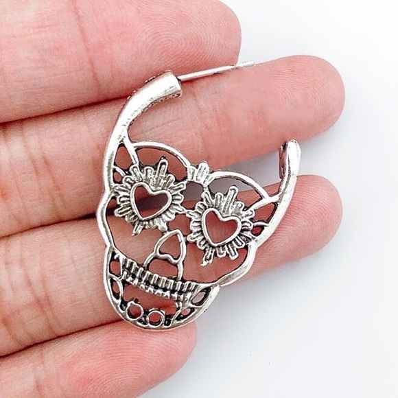 Any 2/$20! Silver Sugar Skull/Day of Dead Earrings - Picture 2 of 9